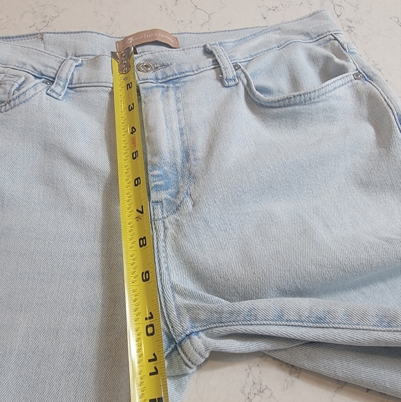 7 For All Mankind Tailorless Dojo Jeans 31 Light Wash Wide Leg Flare - Picture 5 of 16